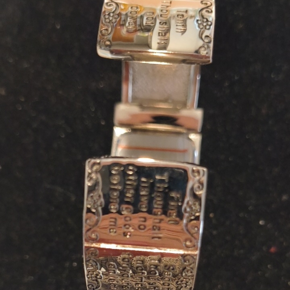 Ten Commandments Silver Rectangular Watch - Picture 3 of 6